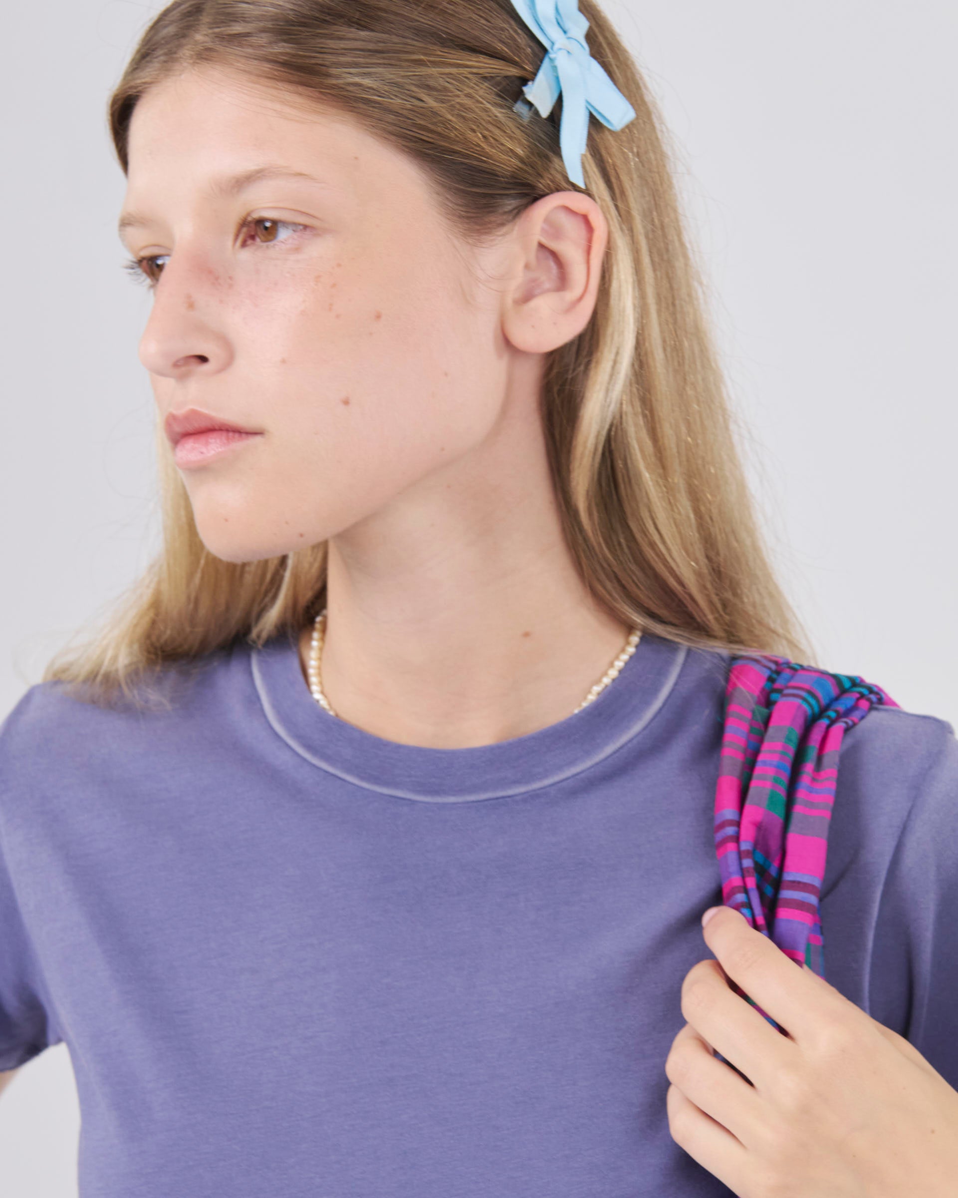 Cropped T-Shirt, Navy Fade