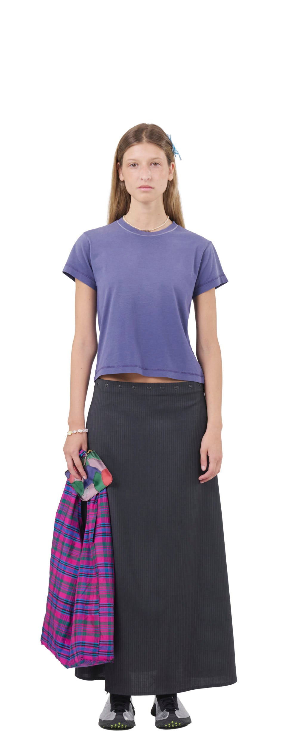 Cropped T-Shirt, Navy Fade