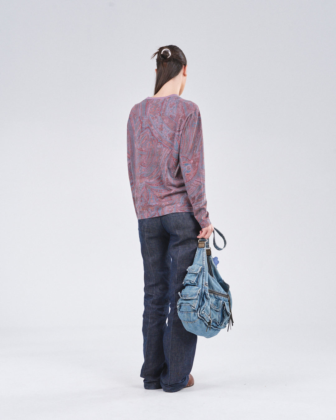 Boxy Longsleeve 135, Purple Paisley Atelier E.B