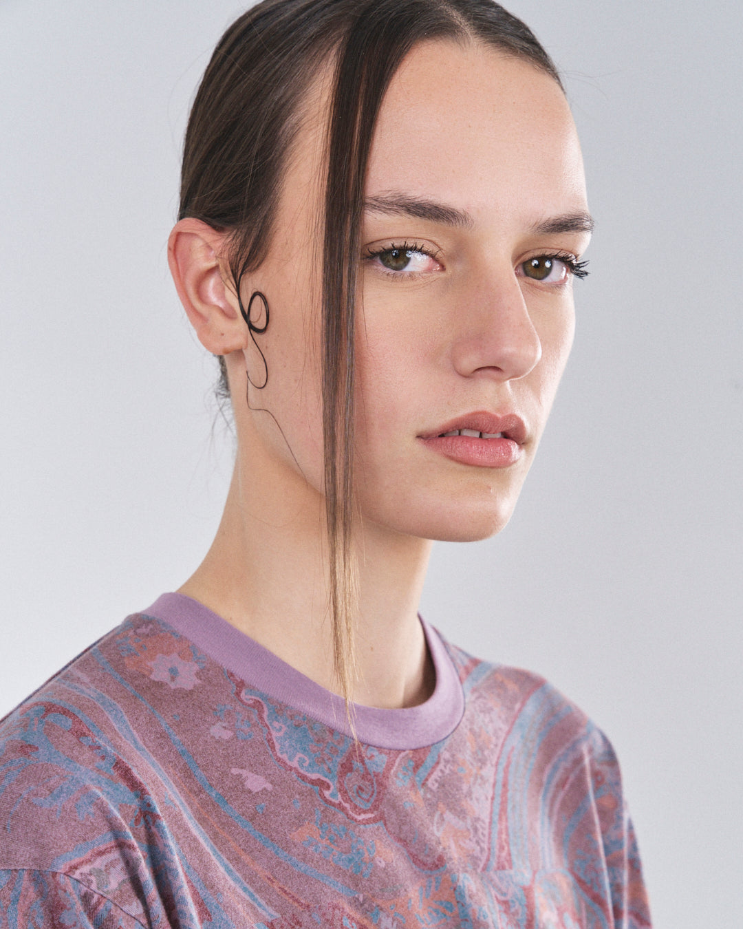 Boxy Longsleeve Dress 135, Purple Paisley Atelier E.B