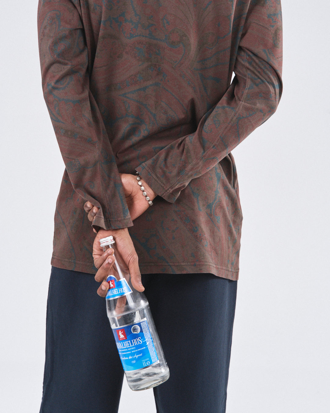 Boxy Longsleeve Dress 135, Cocoa Paisley Atelier E.B