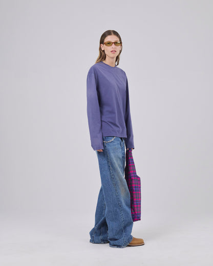 Boxy Longsleeve 135, Navy Fade