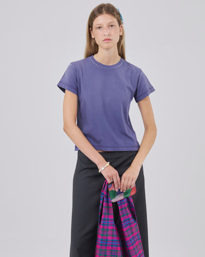 Cropped T-Shirt, Navy Fade