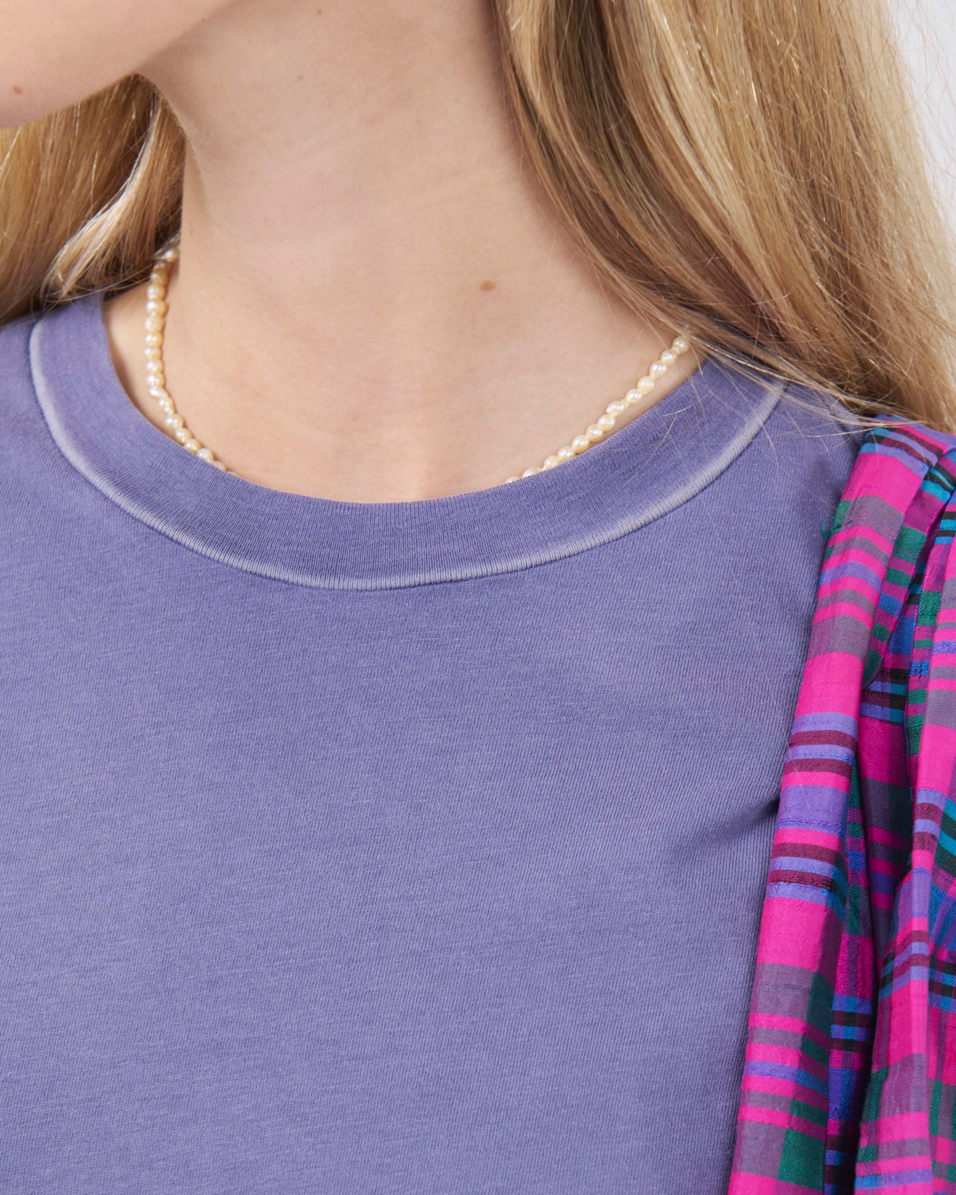 Cropped T-Shirt, Navy Fade