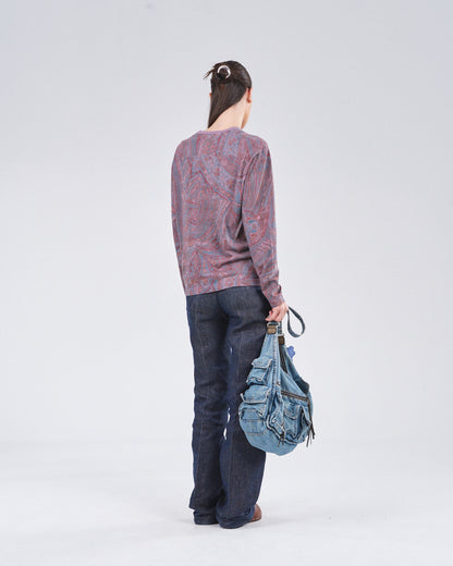 Boxy Longsleeve 135, Purple Paisley Atelier E.B