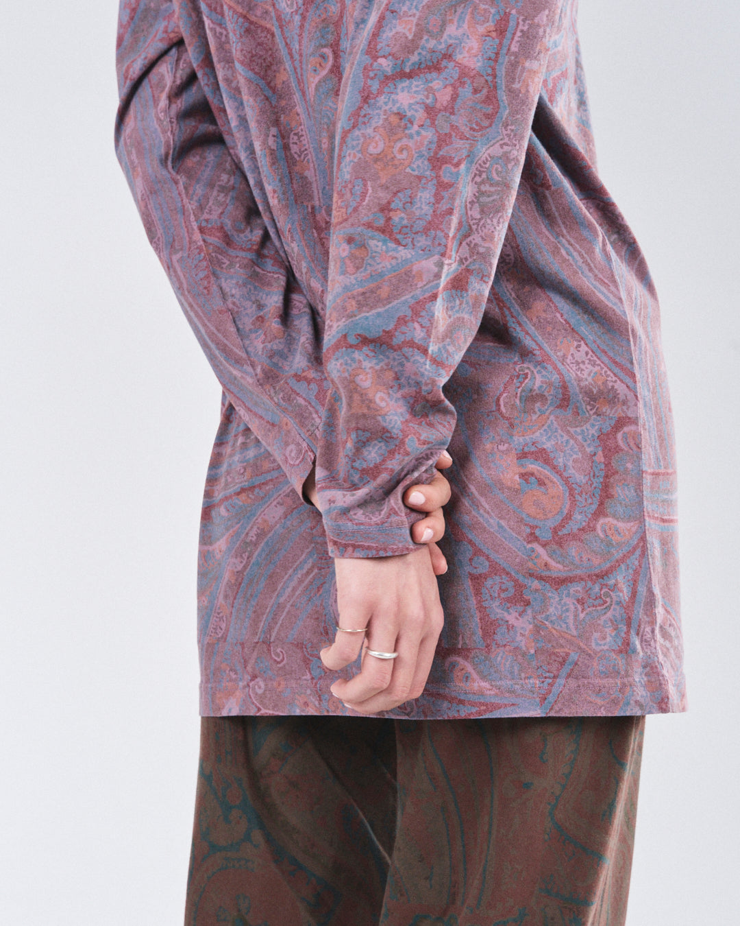 Boxy Longsleeve Dress 135, Purple Paisley Atelier E.B