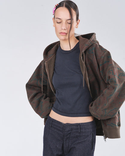 Zip Hoodie 505, Cocoa Paisley Atelier E.B