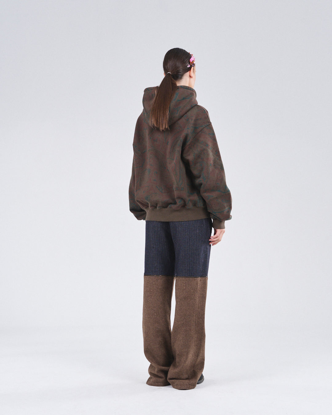 Zip Hoodie 505, Cocoa Paisley Atelier E.B