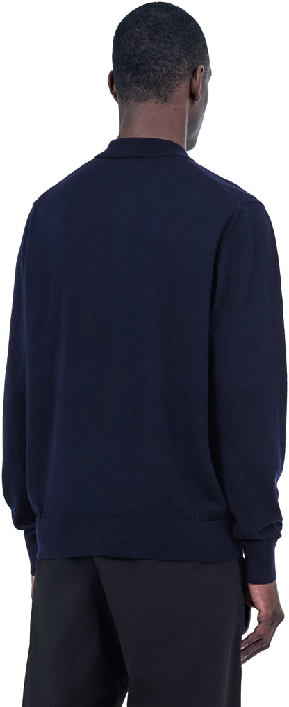 Longsleeve Polo, Dark Navy