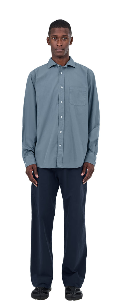 Shark Collar Shirt, Blue Slate