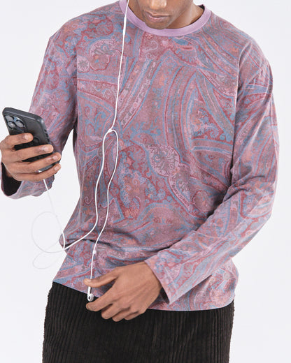 Boxy Longsleeve 135, Purple Paisley Atelier E.B