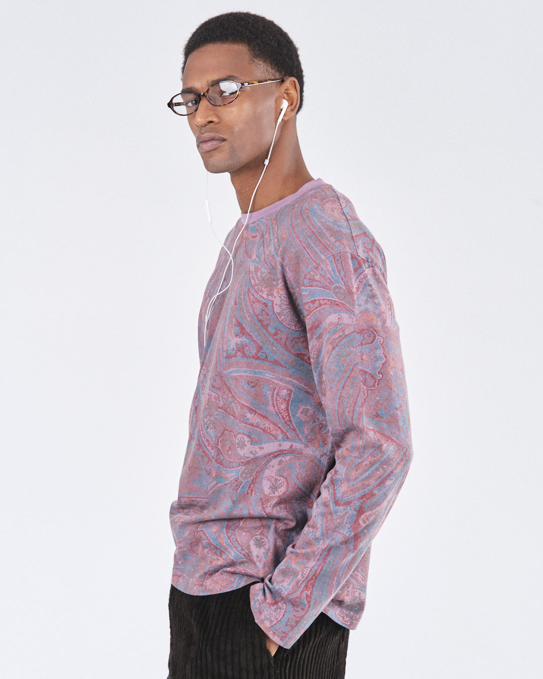Boxy Longsleeve 135, Purple Paisley Atelier E.B