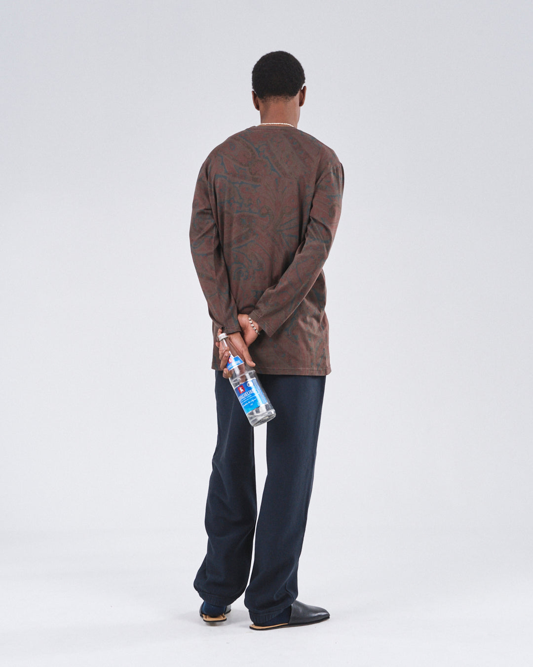 Boxy Longsleeve Dress 135, Cocoa Paisley Atelier E.B