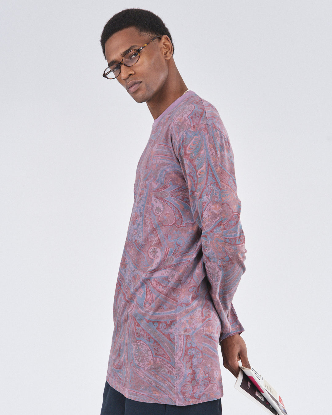 Boxy Longsleeve Dress 135, Purple Paisley Atelier E.B