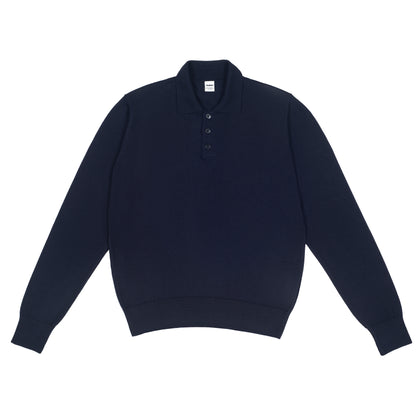 Longsleeve Polo, Dark Navy